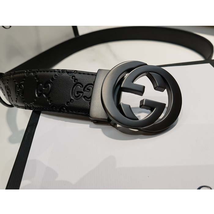 G*u*i unisex gg marmont belt black leather double g black buckle