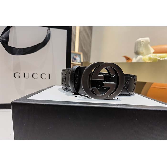 G*u*i unisex gg marmont belt black leather double g black buckle