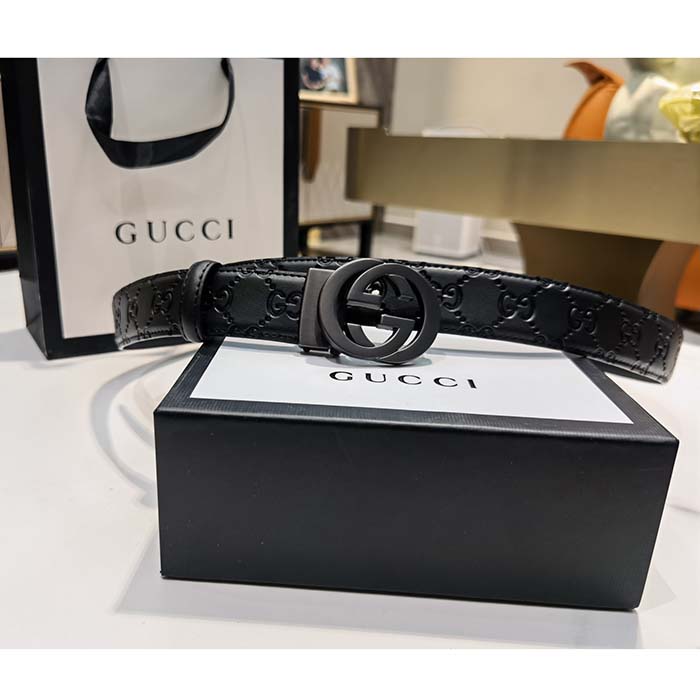 G*u*i unisex gg marmont belt black leather double g black buckle