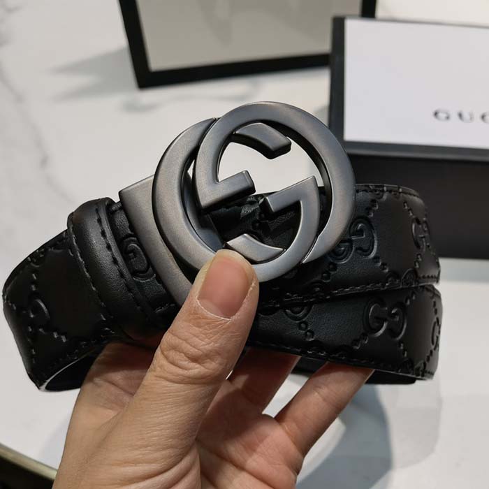 G*u*i unisex gg marmont belt black leather double g black buckle