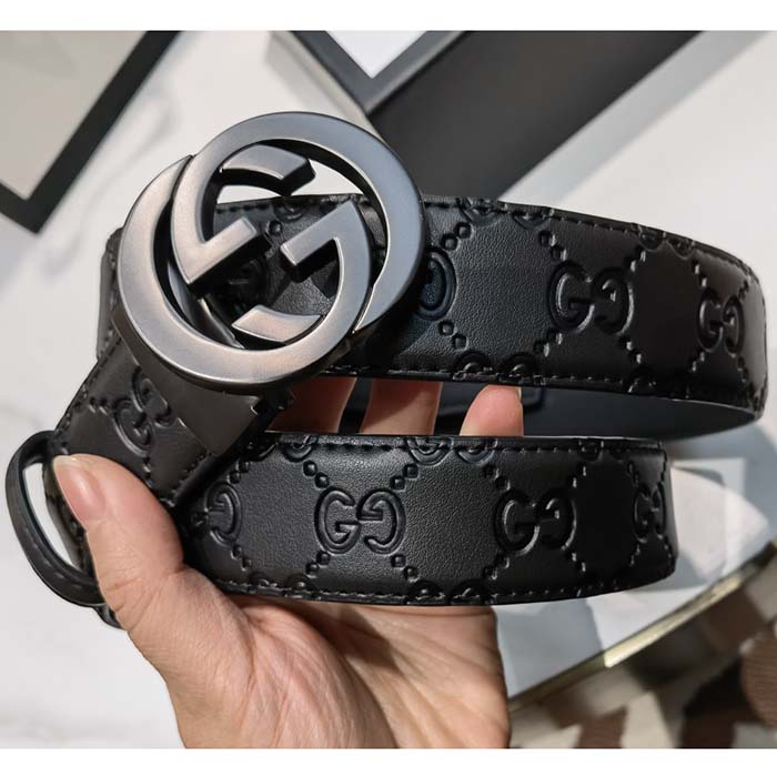 G*u*i unisex gg marmont belt black leather double g black buckle