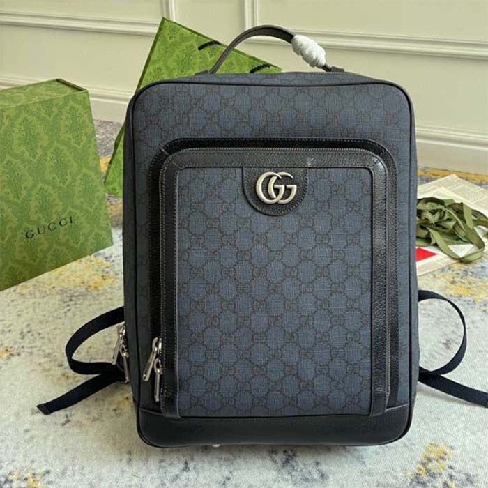 G*u*i unisex ophidia gg medium backpack navy blue black gg supreme canvas double g