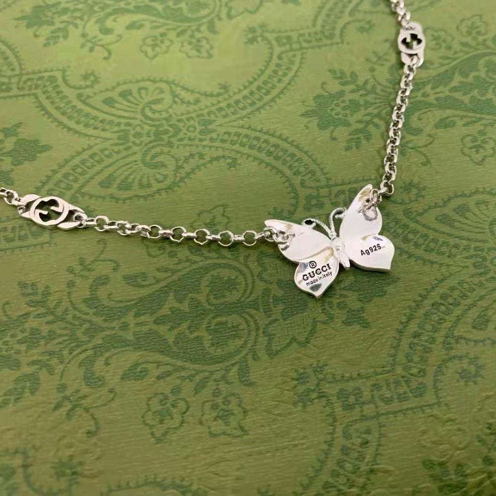 G*u*i women butterfly pendant necklace
