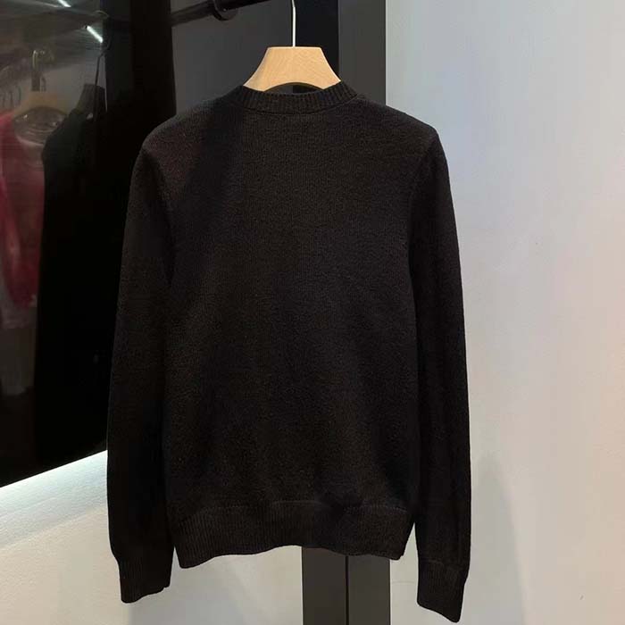 G*u*i women gg extra fine wool cardigan black horsebit intarsia v-neck two front pockets