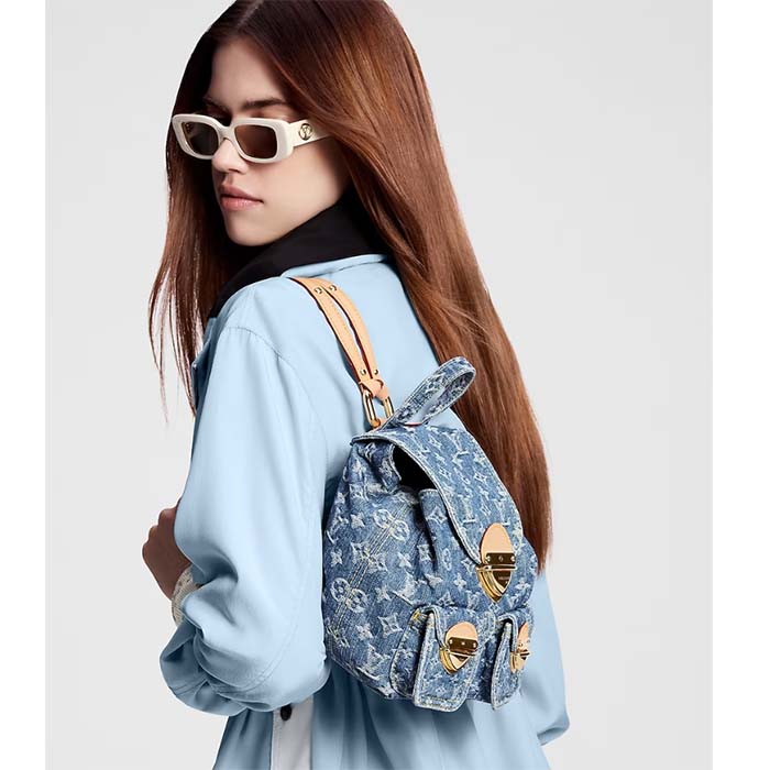 Louis Vuitton LV Unisex Venice Denim Blue GOTS Certified Cotton Monogram Denim Canvas