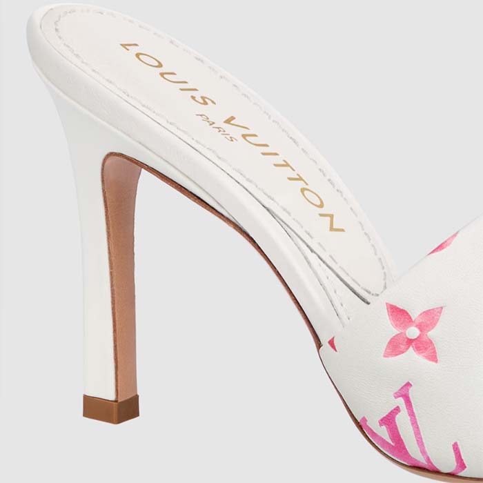 Louis Vuitton LV Women Revival Mule Pink Monogram-Debossed Lamb Leather 9.5 CM Heel
