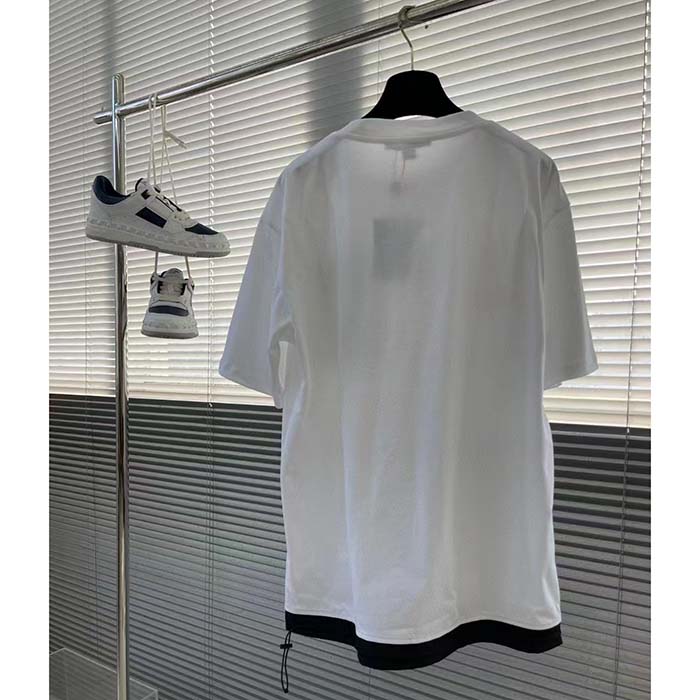 Louis Vuitton Men Hybrid Cotton T-Shirt Regular Fit LV Silk Label Milky White Cotton