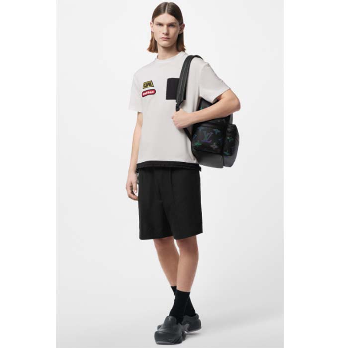 Louis Vuitton Men Hybrid Cotton T-Shirt Regular Fit LV Silk Label Milky White Cotton