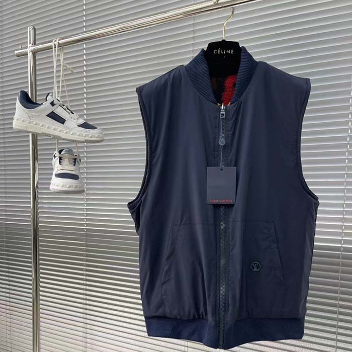 Louis Vuitton Men LV Reversible Fleece Gilet Regular Fit Zip Closure Multicolor