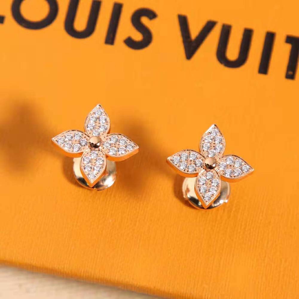 louis vuitton women idylle blossom stud pink gold and Di*m*nds