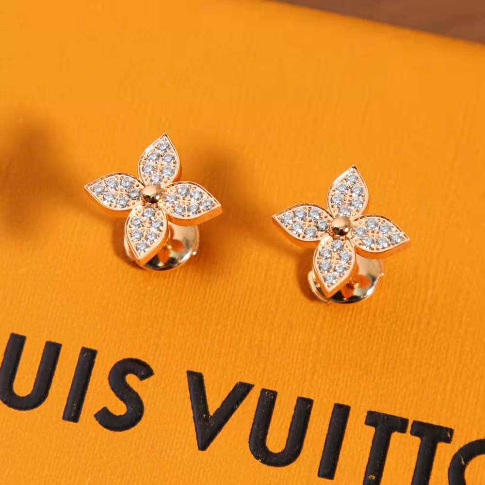 louis vuitton women idylle blossom stud pink gold and Di*m*nds