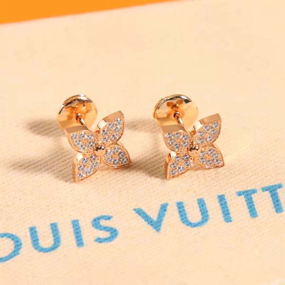 louis vuitton women idylle blossom stud pink gold and Di*m*nds