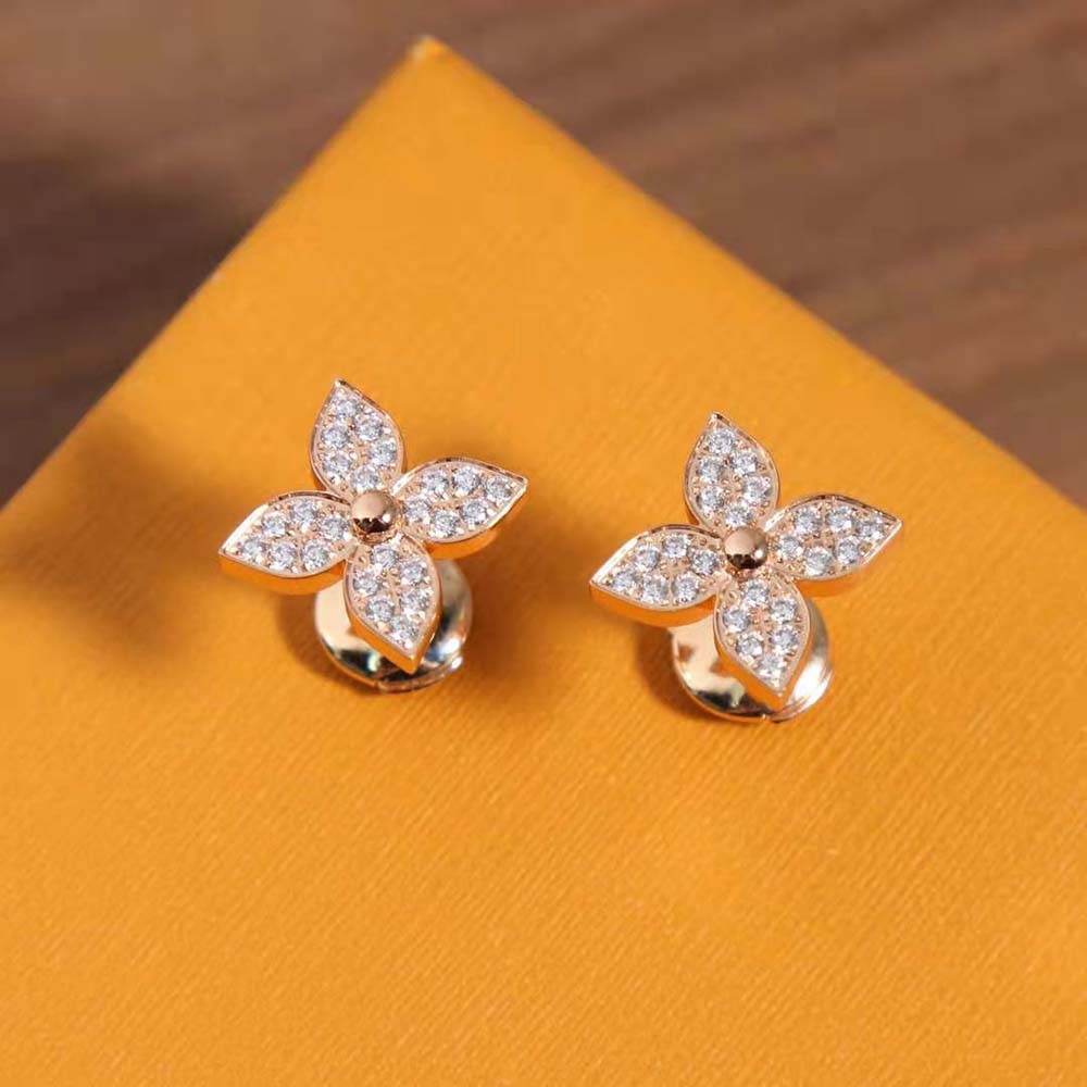 louis vuitton women idylle blossom stud pink gold and Di*m*nds