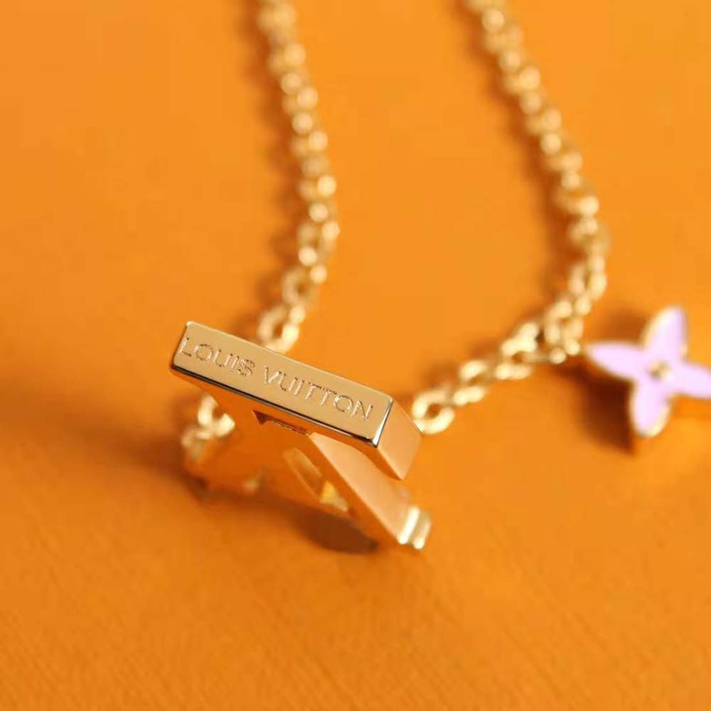 Louis Vuitton Women LV Iconic Enamel Necklace-Pink