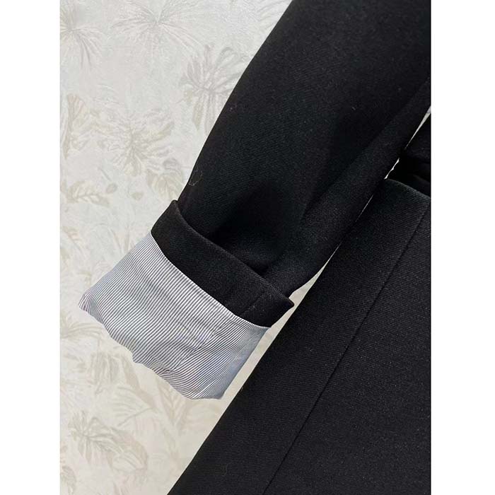 Louis Vuitton Women LV Jewel Button Tuxedo Jacket Cotton Wool Mohair Black