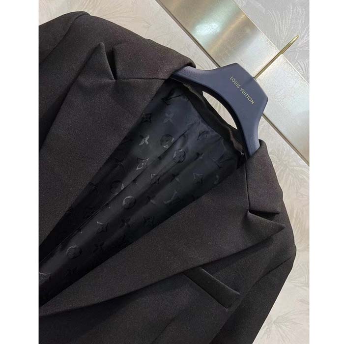 Louis Vuitton Women LV Jewel Button Tuxedo Jacket Cotton Wool Mohair Black