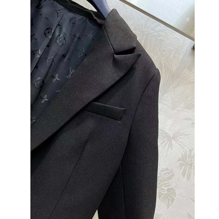 Louis Vuitton Women LV Jewel Button Tuxedo Jacket Cotton Wool Mohair Black