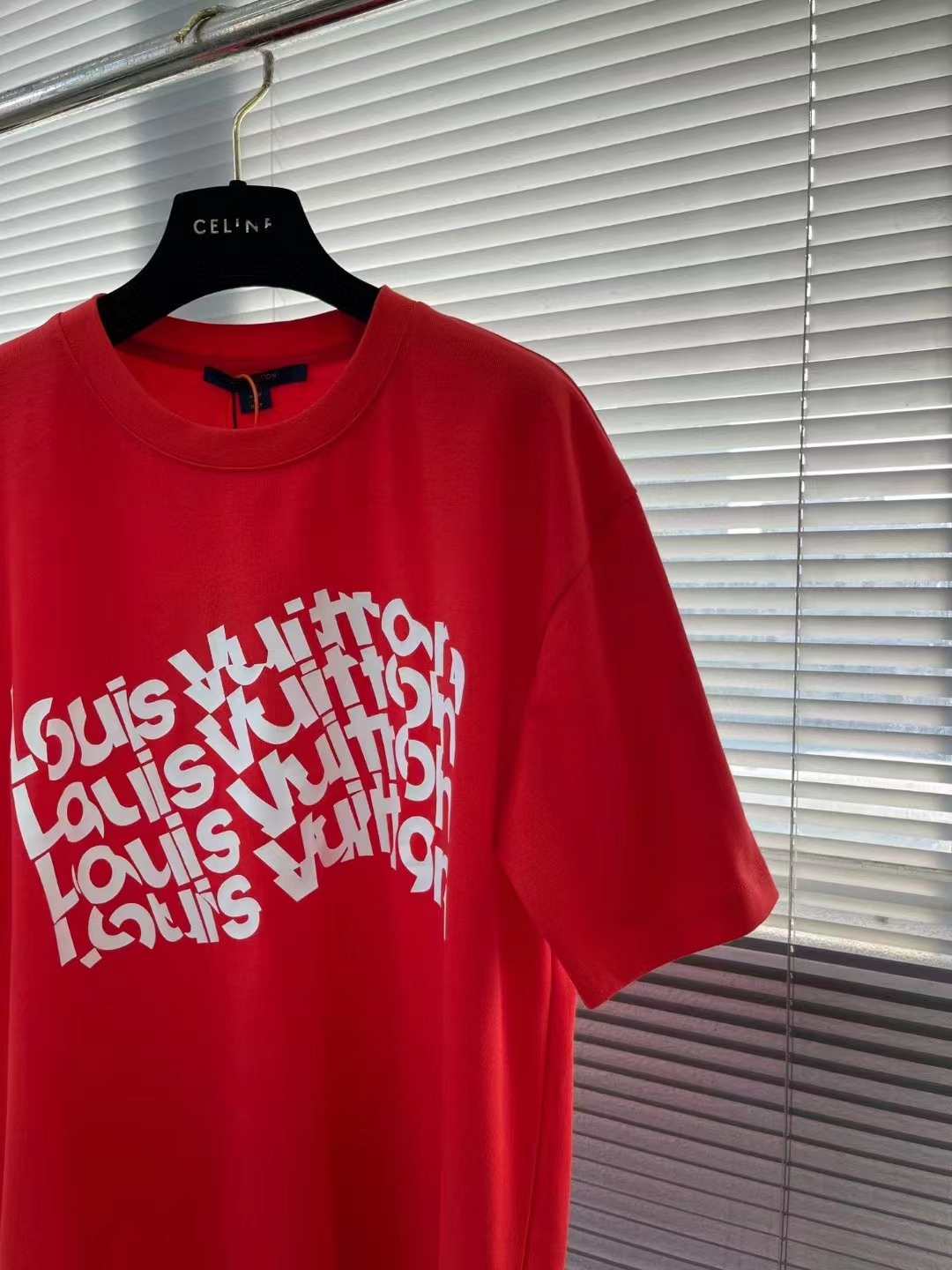 Louis Vuitton Men LV SKI Short-Sleeved Cotton T-Shirt Regular Fit Cherry Red Cotton