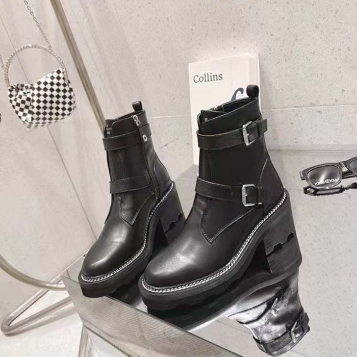 Louis Vuitton Women Shoes LV Beaubourg Ankle Boot Black Calf Leather Micro Outsole