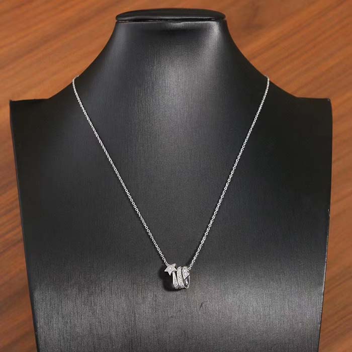 chanel women cc Étoile filante necklace 18k white gold Di*m*nds