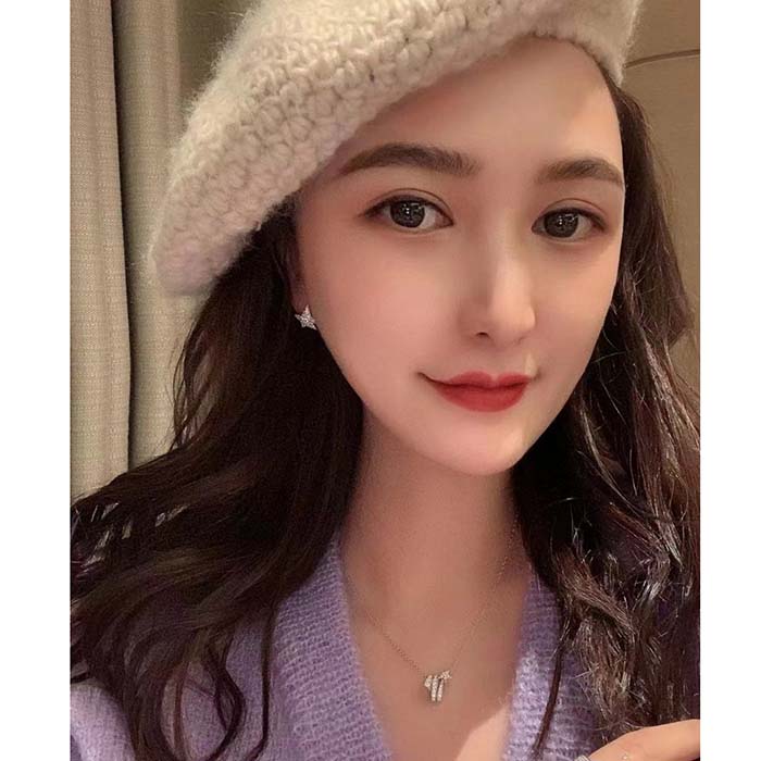 chanel women cc Étoile filante necklace 18k white gold Di*m*nds