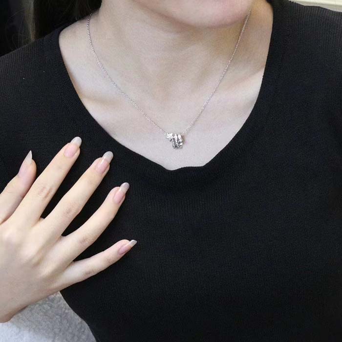 chanel women cc Étoile filante necklace 18k white gold Di*m*nds