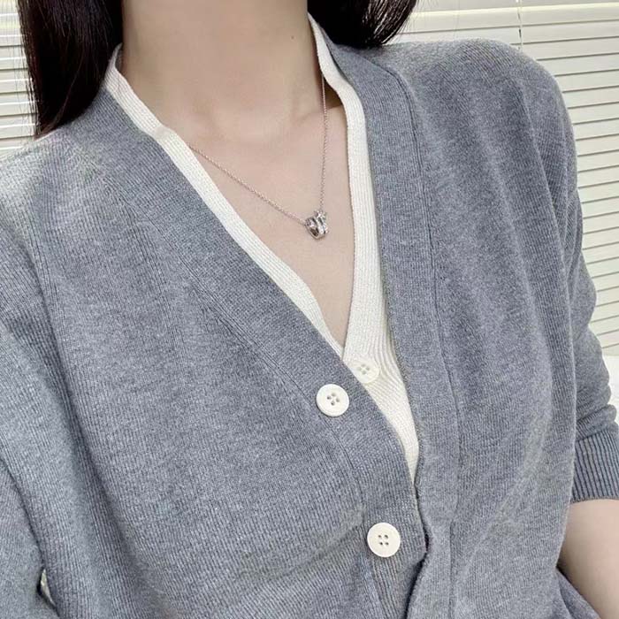 chanel women cc Étoile filante necklace 18k white gold Di*m*nds