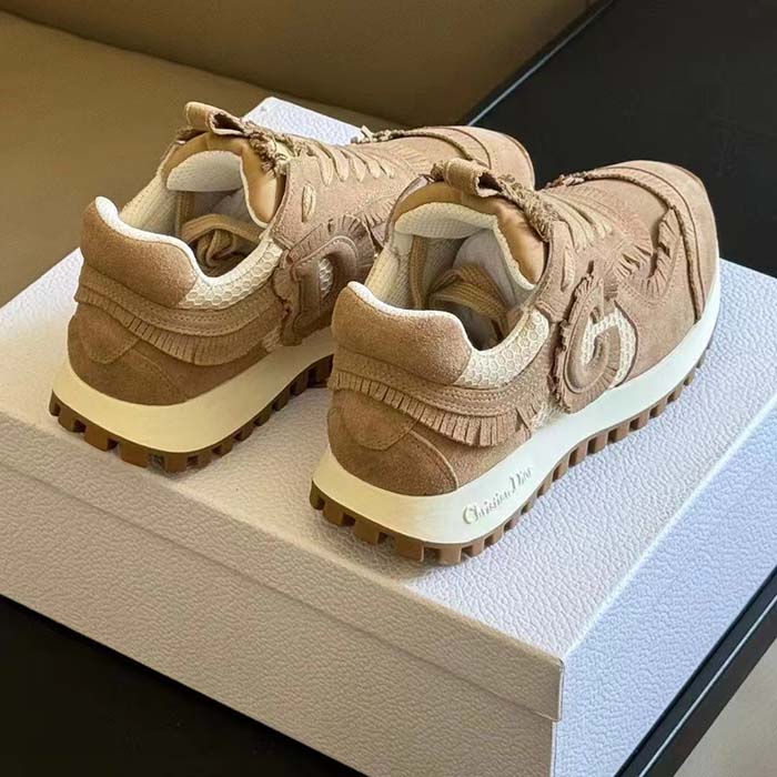 Dior Unisex C’est Dior Sneaker Nude Suede Calfskin Mesh Reference: KCK403SUH_S18U