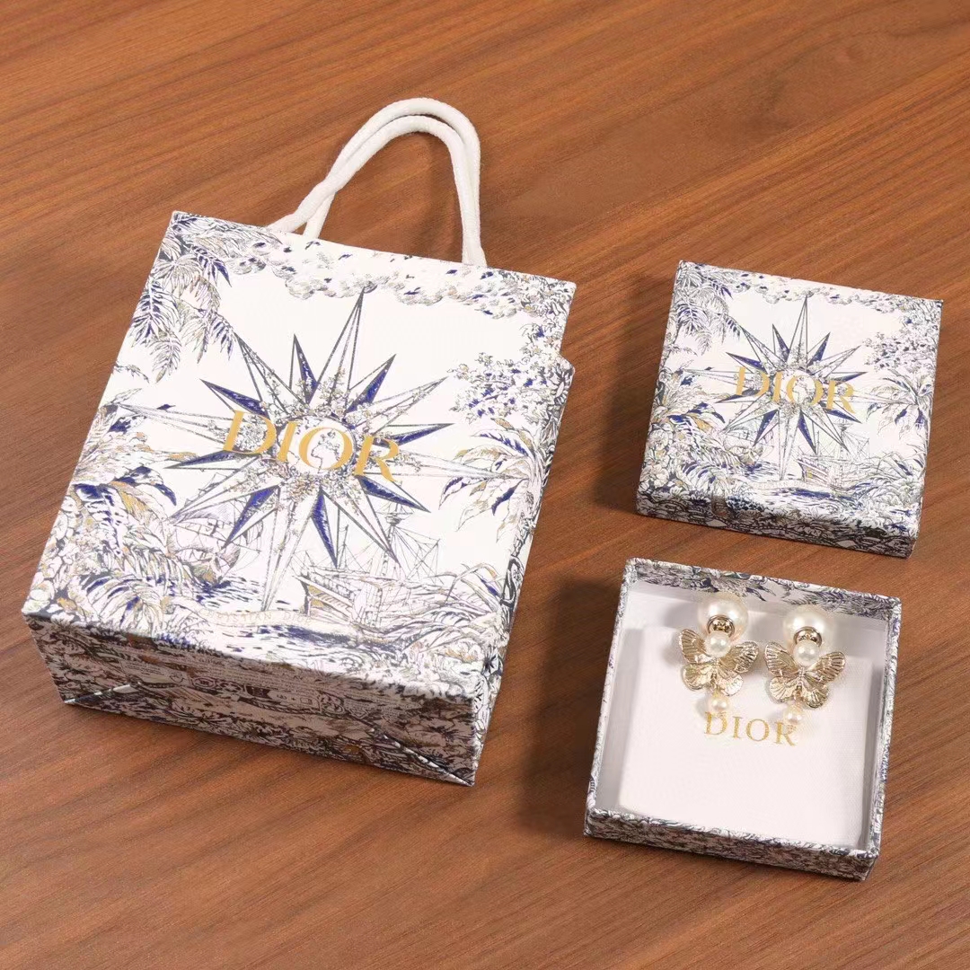 Dior Women Tribales Gift Box White Calfskin Butterfly Around The World