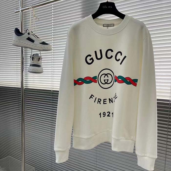 G*u*i women cotton G*u*i firenze 1921 hooded sweatshirt white jersey long sleeves