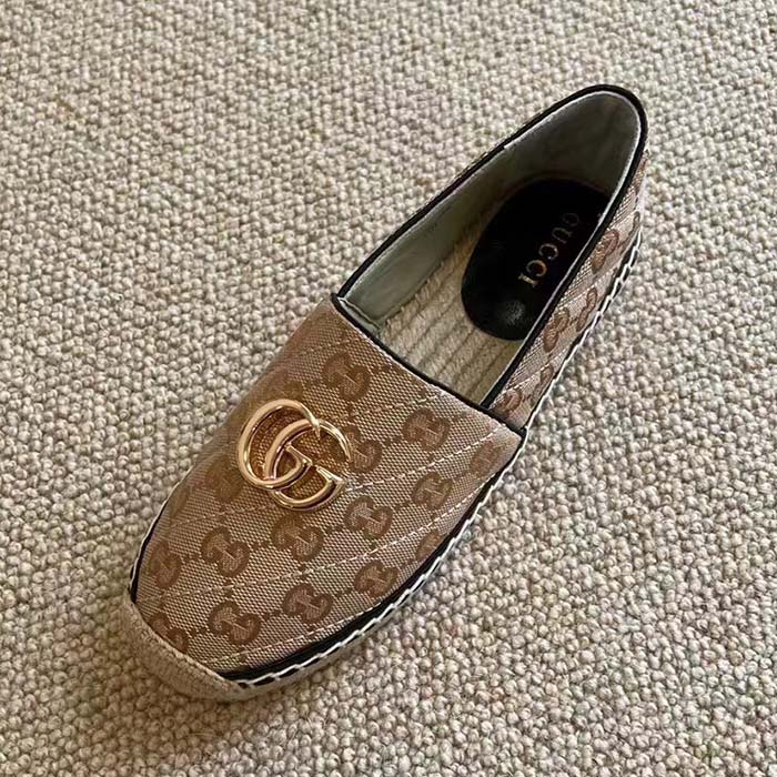 G*u*i unisex gg matelassé canvas espadrille double g flat 2 cm heel