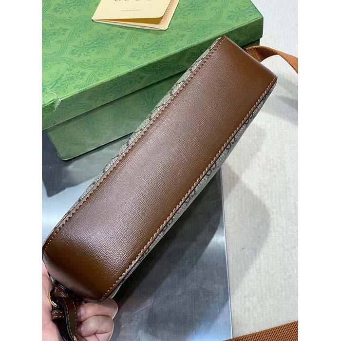 G*u*i unisex messenger bag interlocking g beige ebony gg supreme canvas brown leather style ‎675891 92thg 8563