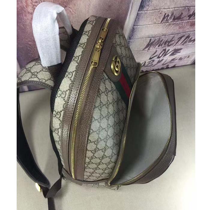 G*u*i unisex ophidia gg backpack beige ebony gg supreme canvas double g style ‎779901 fabyy 9744