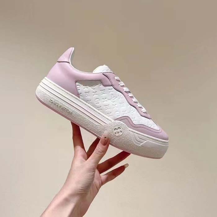 Louis Vuitton Unisex LV Groovy Platform Sneaker Pink Monogram Calf Leather 1ACL1S