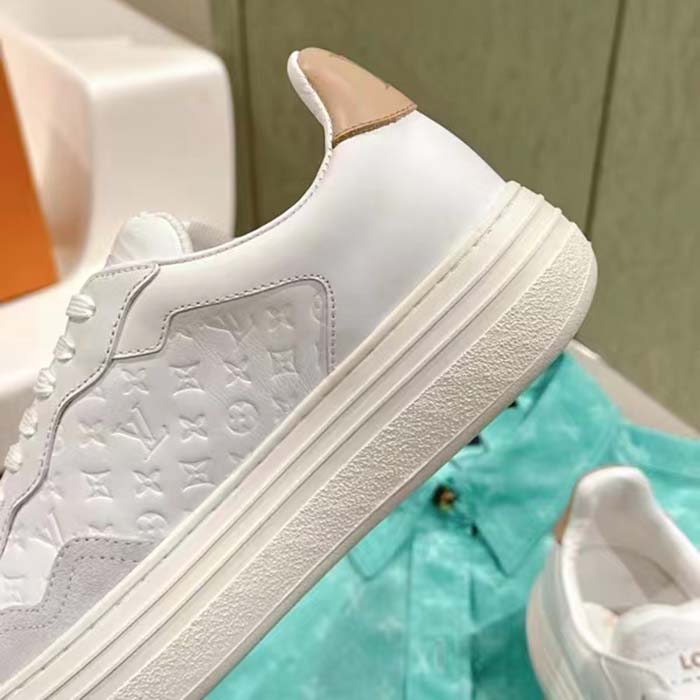 Louis Vuitton Unisex LV Groovy Platform Sneaker White Monogram Calf Leather 1ACHGK