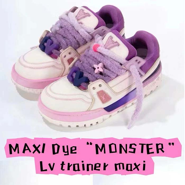 Louis Vuitton Unisex LV Trainer Maxi Sneaker Purple Lasered Monogram Canvas 1ACF72