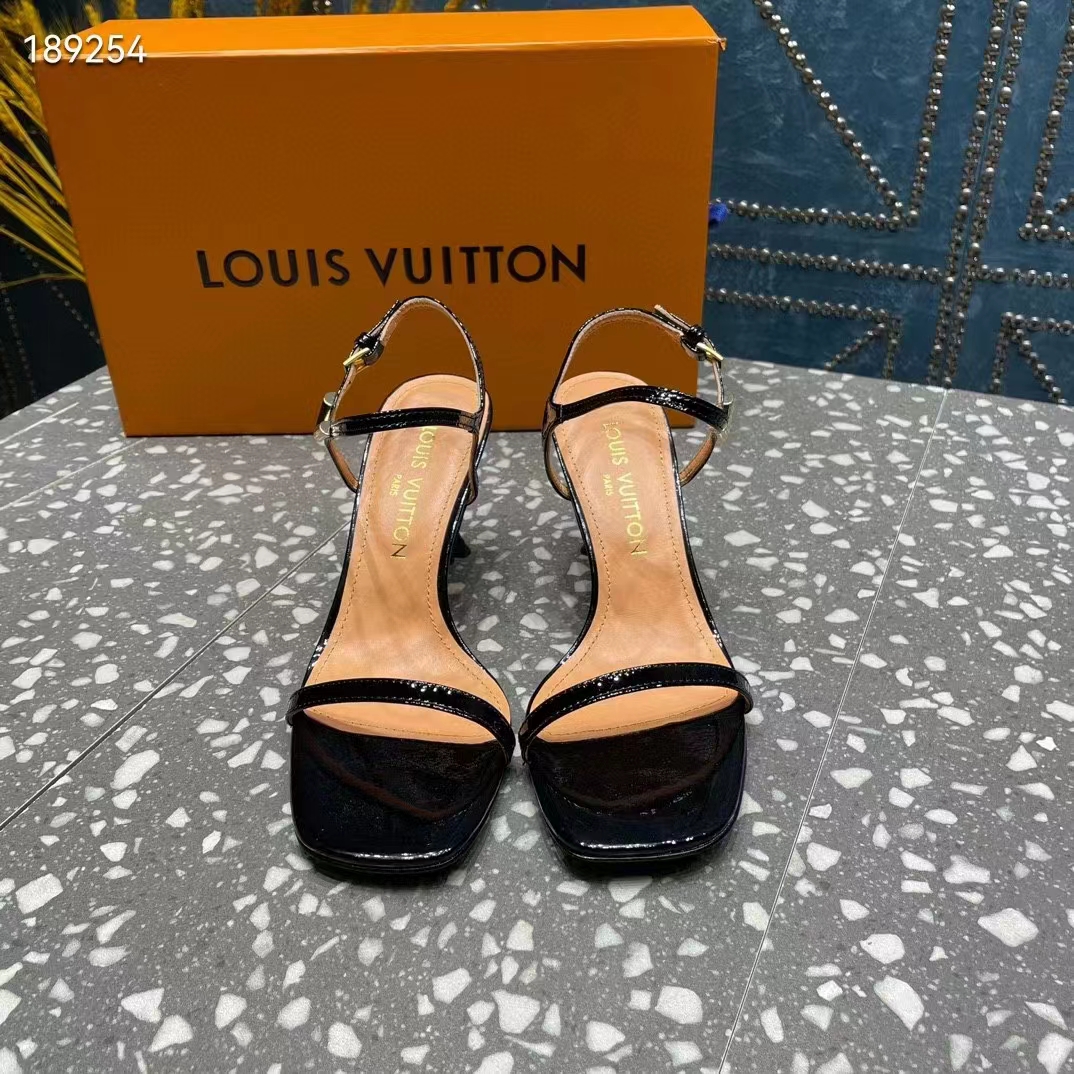 Louis Vuitton Women LV Blossom Sandal Black Patent Calf Leather 1AC8BV