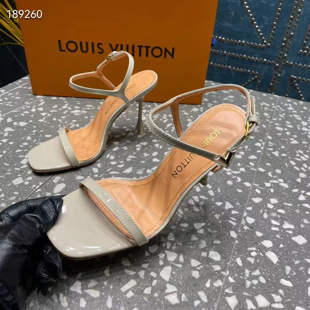 Louis Vuitton Women LV Blossom Sandal White Patent Calf Leather