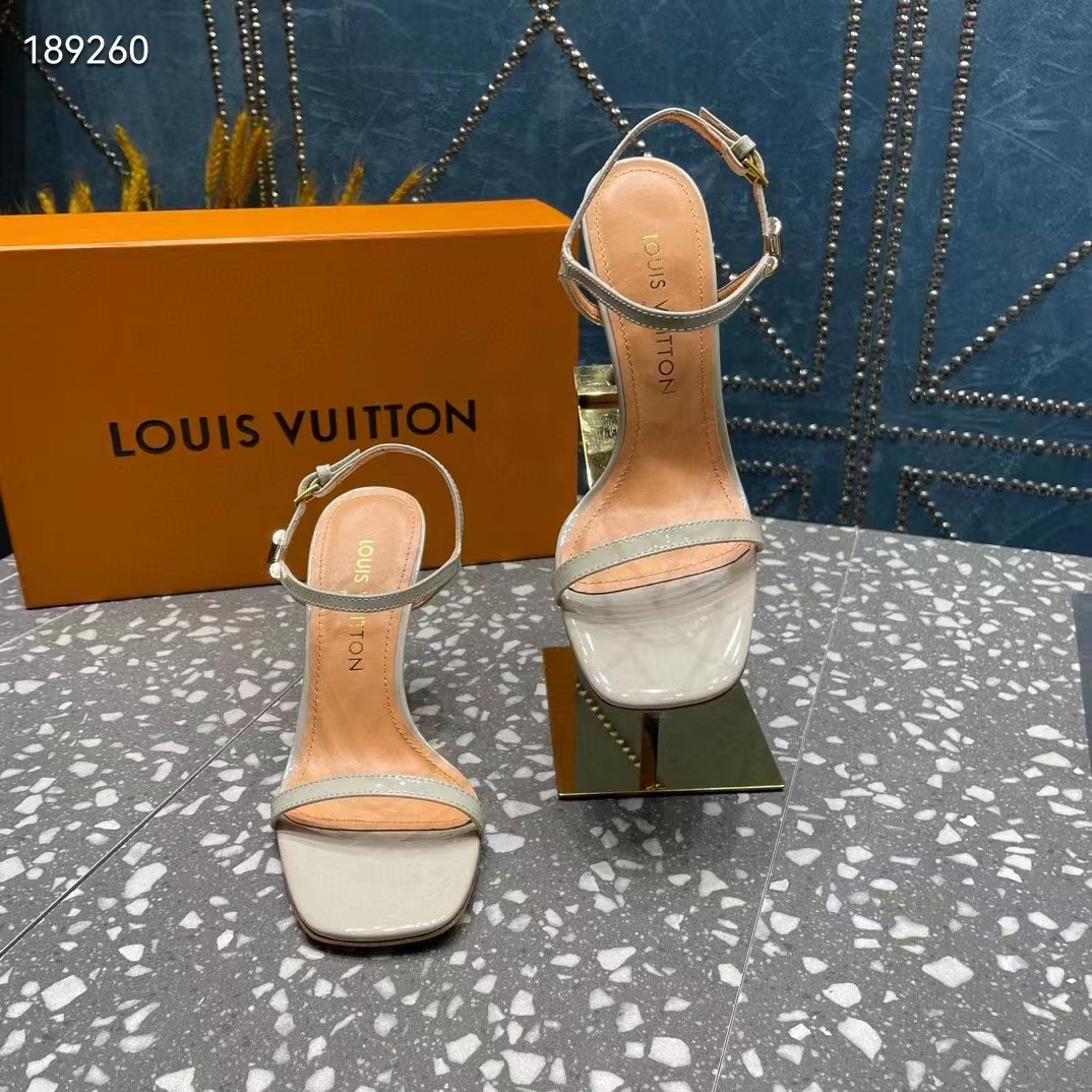Louis Vuitton Women LV Blossom Sandal White Patent Calf Leather