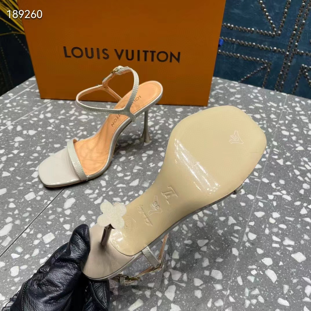 Louis Vuitton Women LV Blossom Sandal White Patent Calf Leather