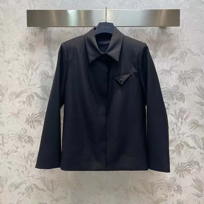Louis Vuitton Men LV Embellished Wool Blouson Regular Fit Black 1AF997