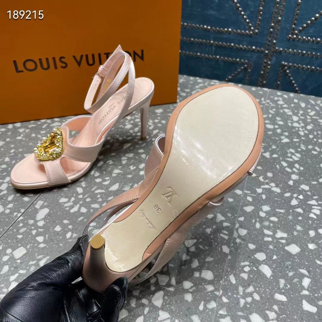 Louis Vuitton Women LV Met Sandal Nude Pink Satin Leather 1ACAJ2