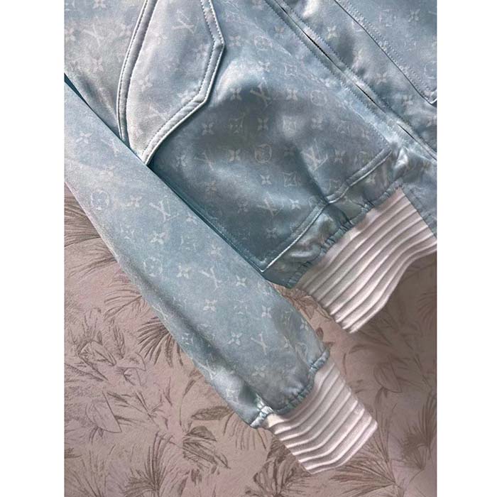 Louis Vuitton Men LV Monogram Cloud Bomber Jacket Silk Sky Blue 1AC0M5