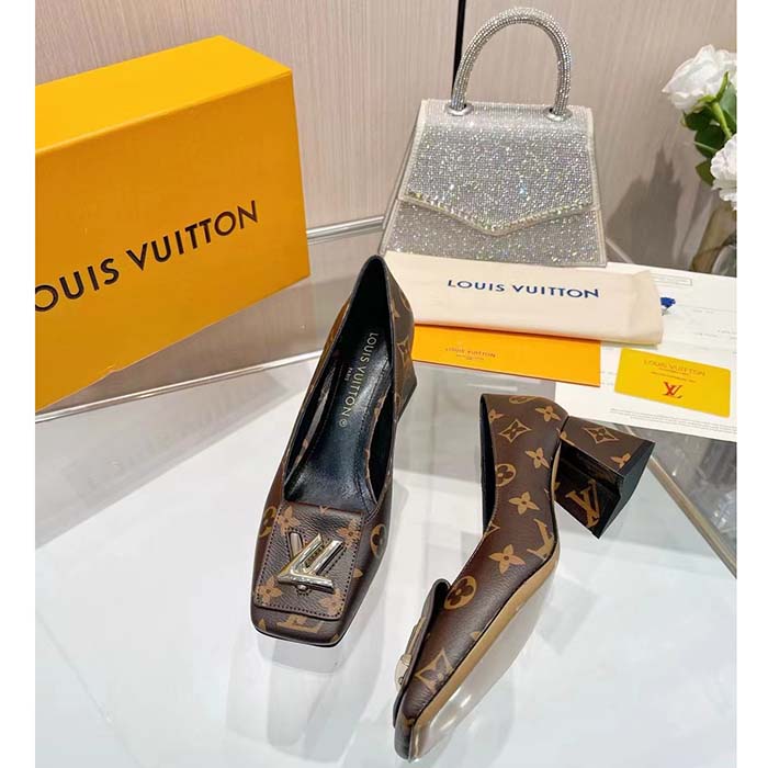 Louis Vuitton Women LV Pump Brown Monogram Flower Canvas