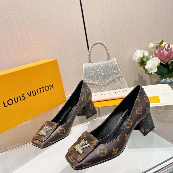 Louis Vuitton Women LV Pump Brown Monogram Flower Canvas