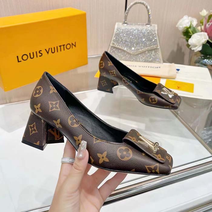 Louis Vuitton Women LV Pump Brown Monogram Flower Canvas