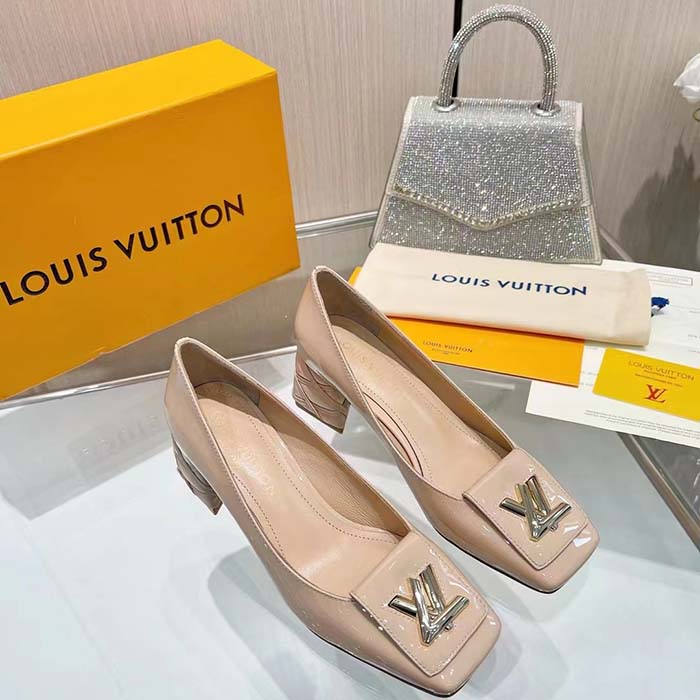 Louis Vuitton Women LV Shake Pump Beige Patent Calf Leather