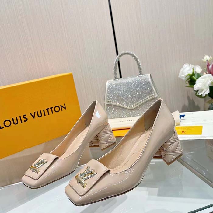 Louis Vuitton Women LV Shake Pump Beige Patent Calf Leather