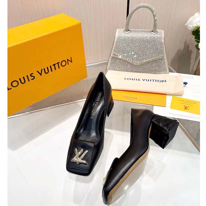 Louis Vuitton Women LV Shake Pump Black Calf Leather 5.5 CM Heel