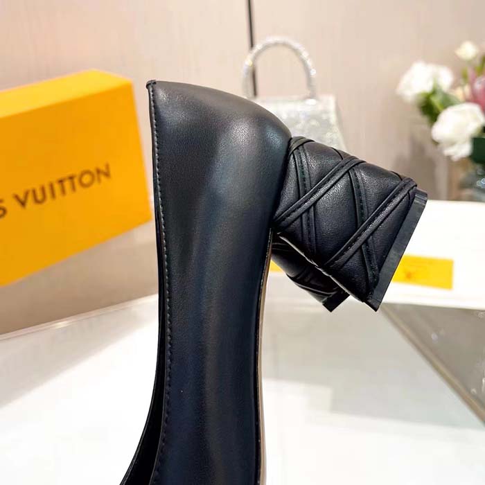 Louis Vuitton Women LV Shake Pump Black Calf Leather 5.5 CM Heel